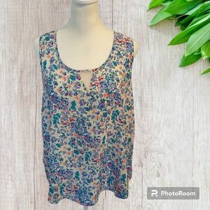 Mine Mesh Trim Tank Top Sleeveless Shirt Free People Anthropologie Size Large